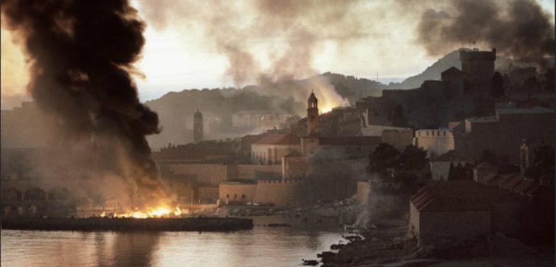 Dubrovački Stari grad u plamenu nakon granatiranja JNA i crnogorskih rezervista