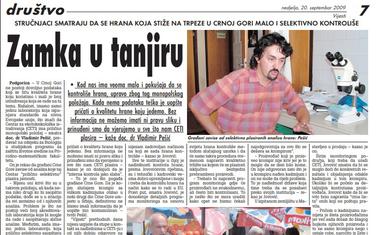Vijesti, 20. septembar 2009.