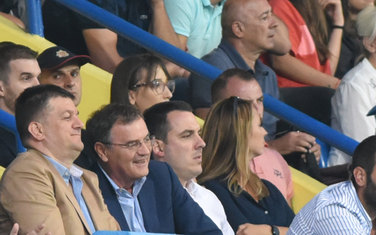 Predrag Mitrović, Veselin Mijač i Ivan Vuković u loži stadiona pod Goricom