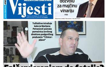 Naslovna strana "Vijesti" za 30. septembar