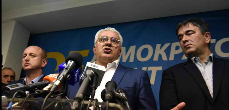 Lideri DF Milan Knežević, Andrija Mandić, Nebojša Medojević