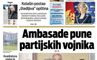 Naslovna strana "Vijesti" za 12. oktobar 2019. godine