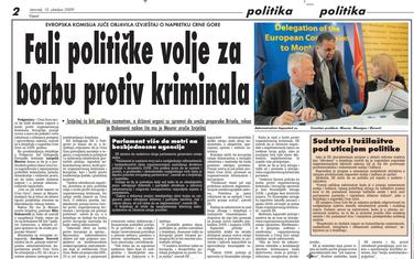 Strana "Vijesti" od 15. oktobra 2019.