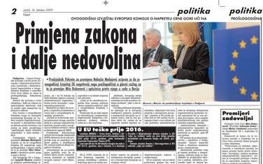 Stranica "Vijesti" od 16. oktobra 2019