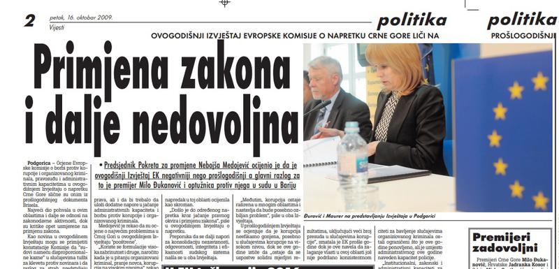 Stranica "Vijesti" od 16. oktobra 2019