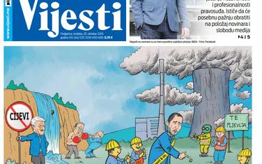 Naslovna strana "Vijesti" za 20. oktobar 2019.