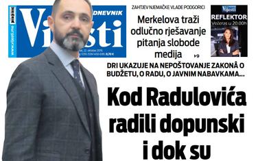 Naslovna strana "Vijesti" za 22. oktobar 2019.