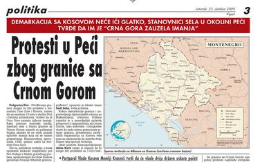 Stranica "Vijesti" od 22. oktobra 2009.