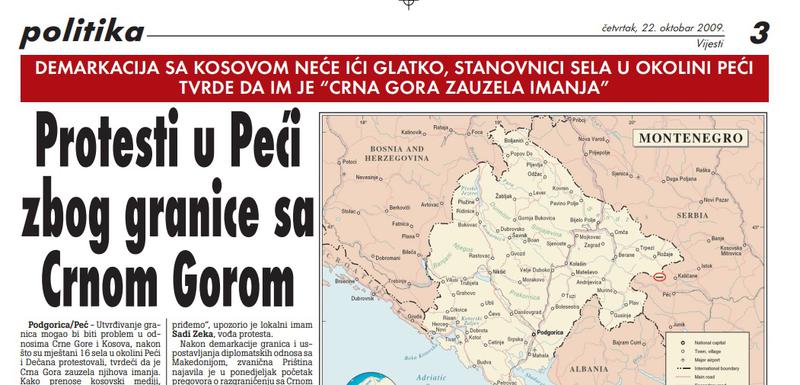 Stranica "Vijesti" od 22. oktobra 2009.