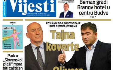 Naslovna strana "Vijesti" za 24.10.