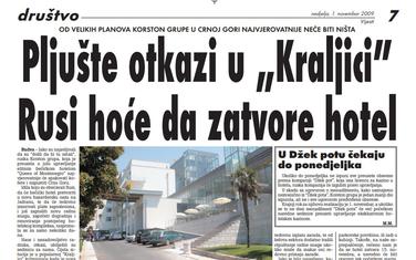 Strana "Vijesti" od 1. novembra 2009.