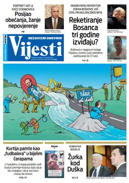 Naslovna strana "Vijesti" za 3. novembar 2019.