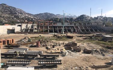 Gradilište stadiona "Sveti Petar Cetinjski" u izgradnji