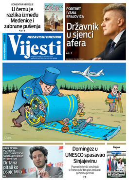 Naslovna strana "Vijesti" za 17. novembar