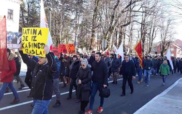 Sa jednog od protesta na Cetinju