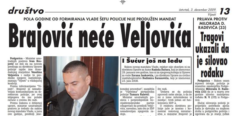 Strana "Vijesti" od 3. decembra 2009.