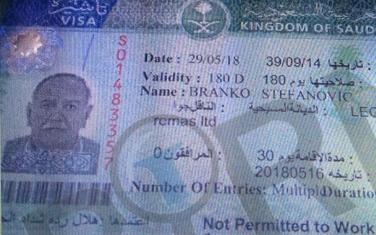 Podaci o zvaničnoj Stefanovićevoj funkciji nalaze se u zahtjevu za dobijanje saudijske vize i u samoj vizi