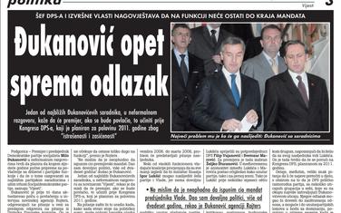 Strana "Vijesti" od 10. decembra 2009.