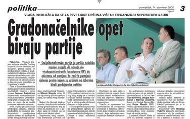 Strana "Vijesti" od 14. decembra 2009.