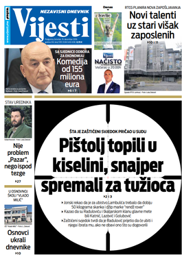 Naslovna strana "Vijesti" 19.12.