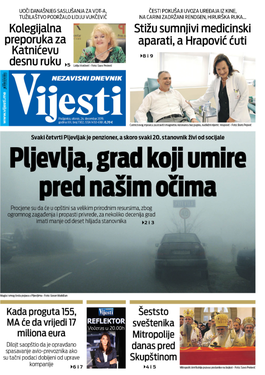Naslovna strana "Vijesti" za 24. decembar