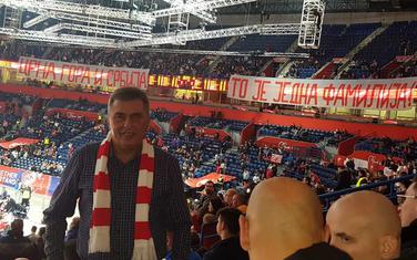 Milutin Đukanović na meču u Beogradu
