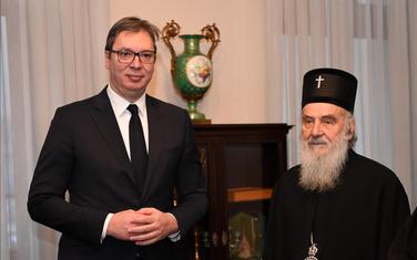 Vučić i patrijarh srpski Irinej