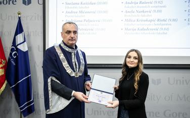 Rektor UCG Danilo Nikolić i Anela Nurković