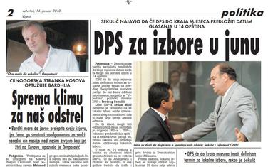 Strana "Vijesti" od 14. januara 2010.