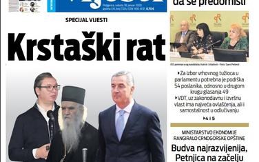 Naslovna strana za subotu 18. januar