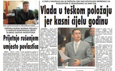 Strana "Vijesti" od 20. januara 2010.