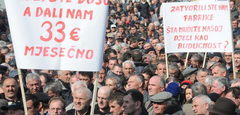 Sa ranijeg protesta radnika nezadovoljnih ekonomskom situacijom