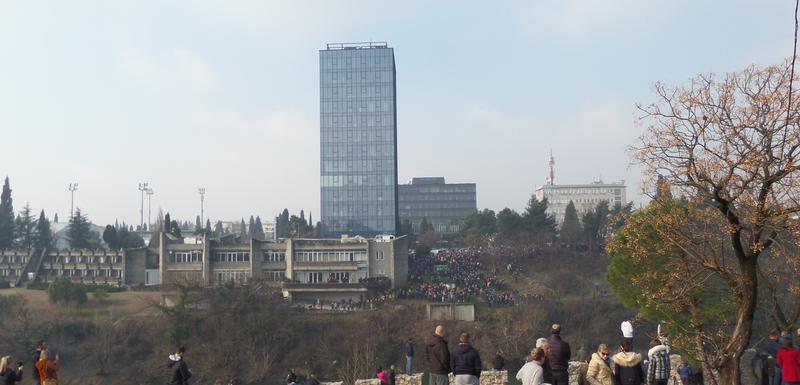 Pogled sa Staroga grada na Hotel PG i poslovni neboder