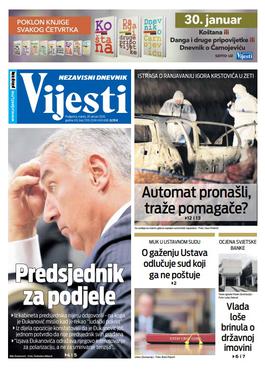 Naslovna strana "Vijesti" za 29.01.2020.