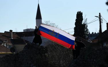 Srpska zastava na Starom gradu u Podgorici