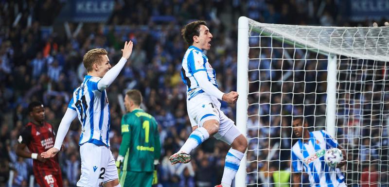 Mikel Ojarzabal slavi gol protiv Mirandesa