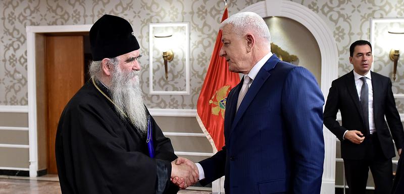Mitropolit Amfilohije i Duško Marković nakon sastanka