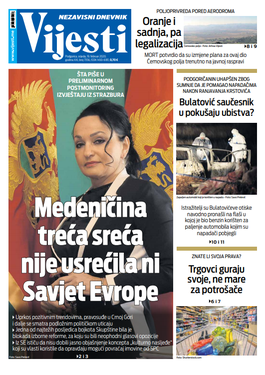 Naslovna strana "Vijesti" za 19. februar 2020. godine