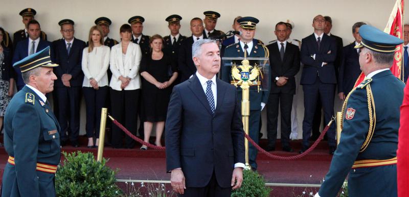 Primopredaja dužnosti načelnika Generalstaba (arhiva): Ilija Daković, Milo Đukanović i Dragutin Dakić