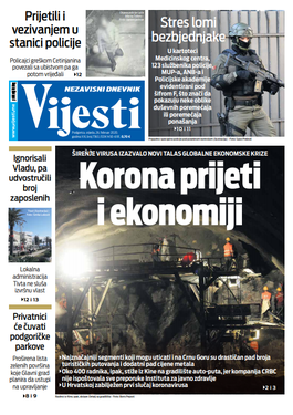 Naslovna strana "Vijesti za 26. februar 2020. godine