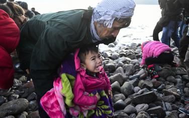 Migranti na obali grčkog ostrva Lezbos