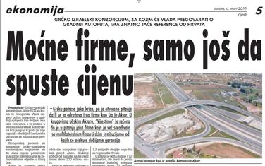 Strana "Vijesti" od 6. marta 2010.