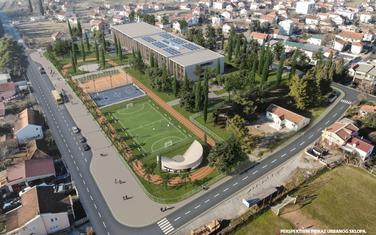 Đorđe Gregović i Veljko Radulović, škola u Tološima (PG) - konkursno rješenje, panoramski pogled