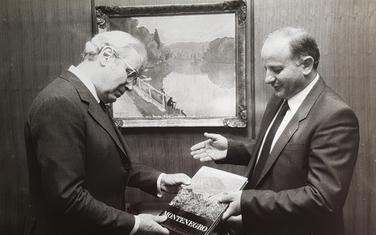 Peres de Kueljar i Slobodan Vuković u Njujorku 6. juna 1985.