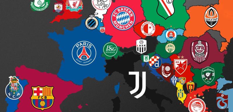 Mapa fudbalske Evrope sa liderima prekinutih šampionata