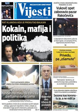 Naslovna strana "Vijesti" za utorak 5. maj 2020. godine